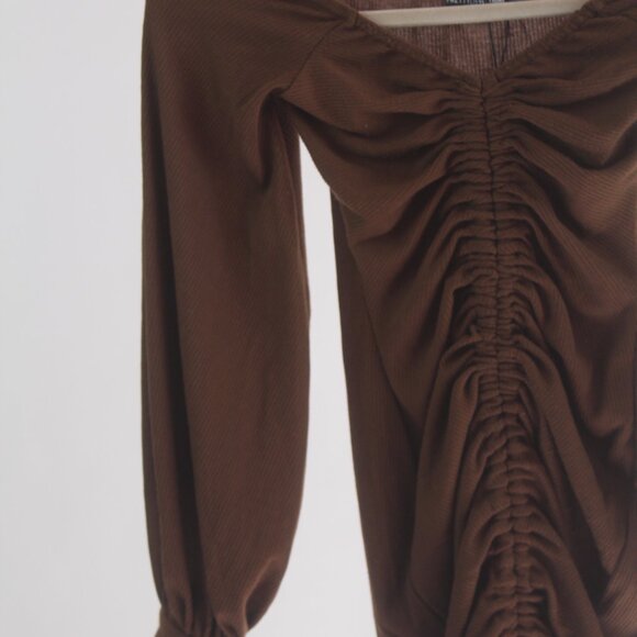 Women's Pretty Little Thing Brown Mini Dress Size 4 - Picture 6 of 8